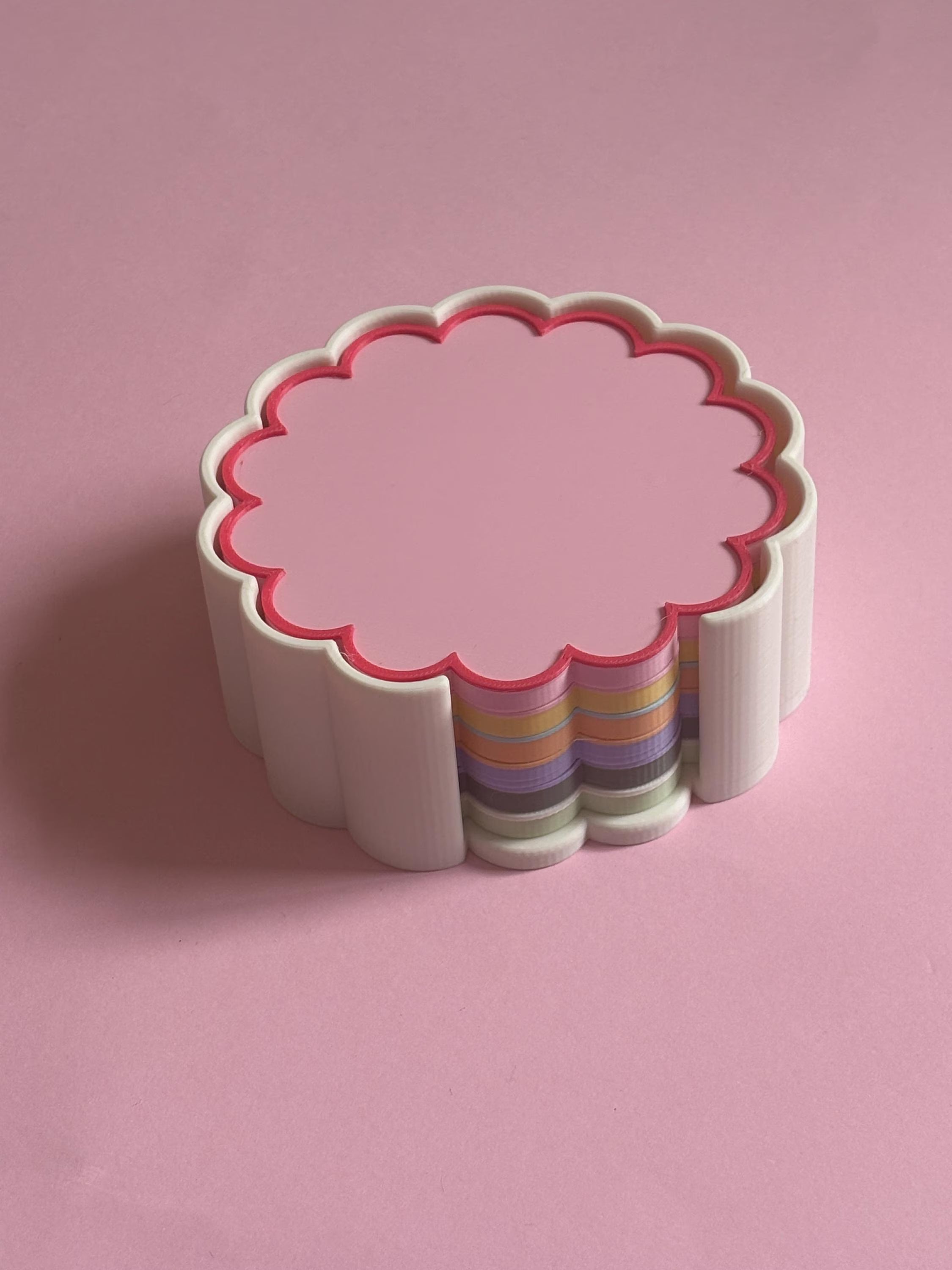 Multicoloured Scalloped Coasters