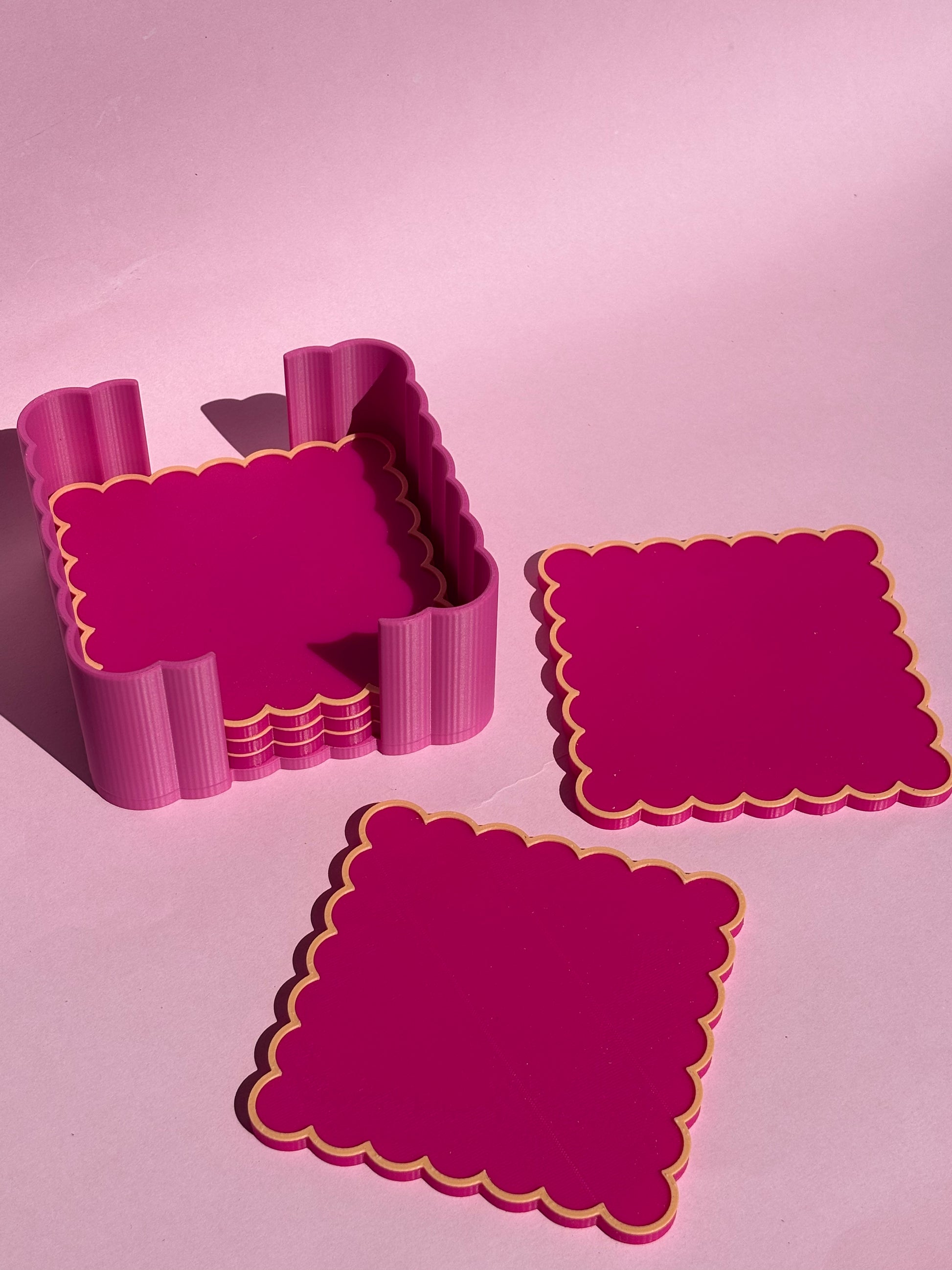 Square Scalloped Drink Coasters