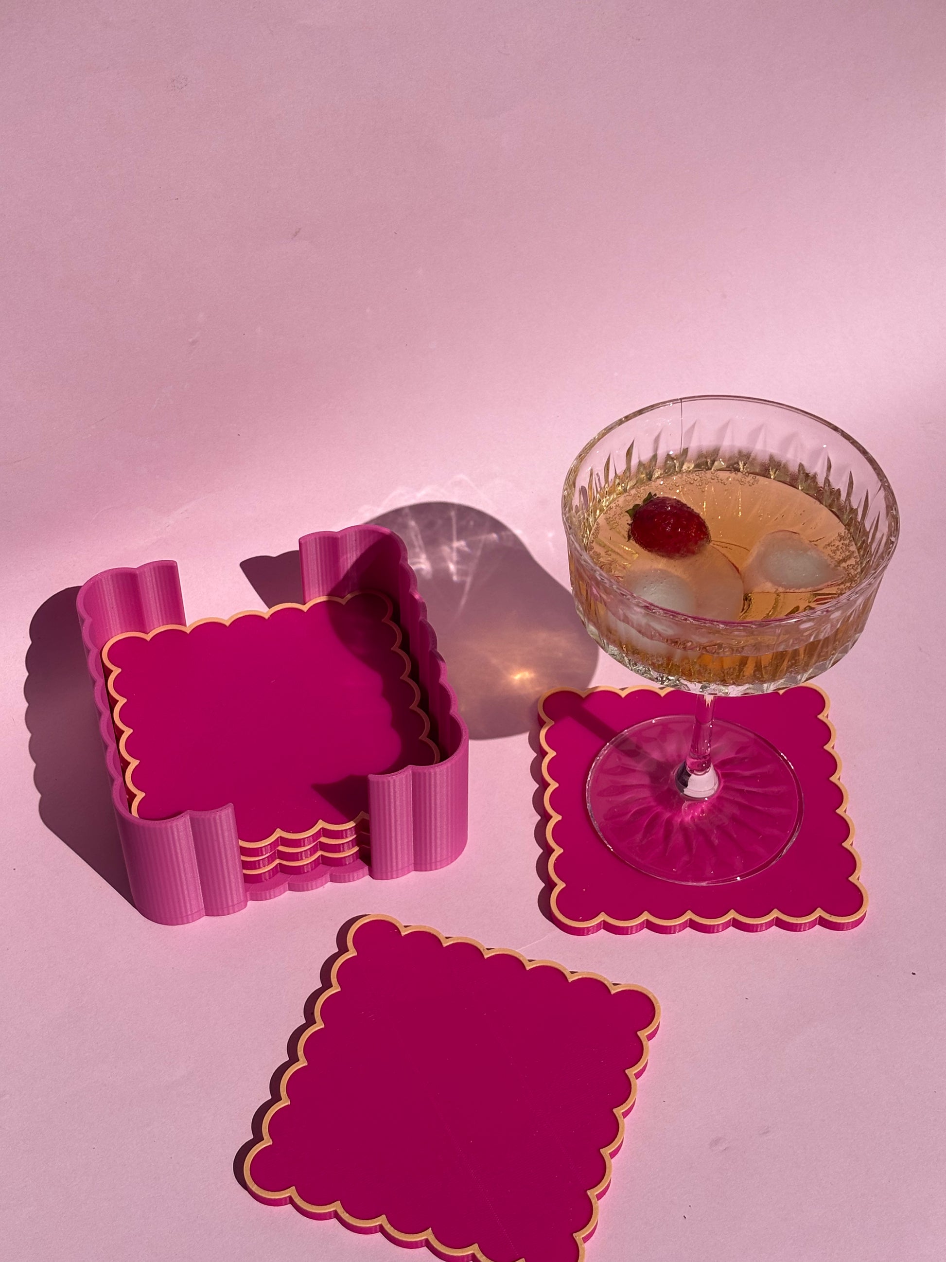 Square Scalloped Drink Coasters