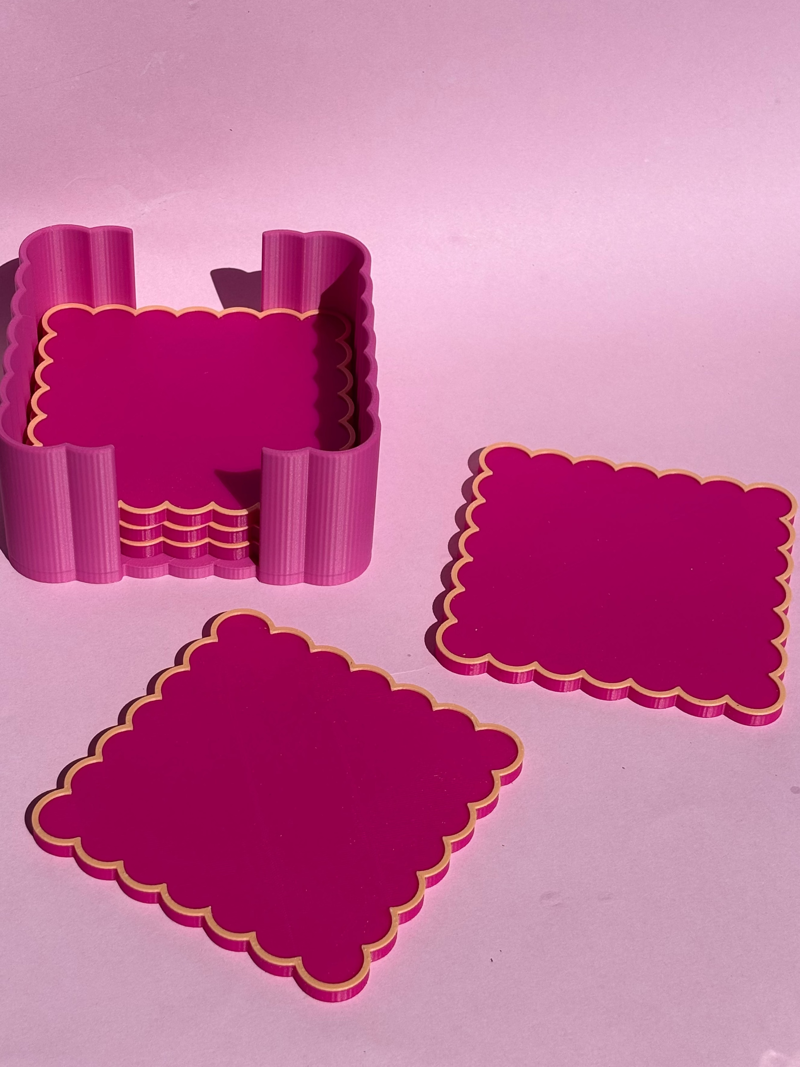 Square Scalloped Drink Coasters