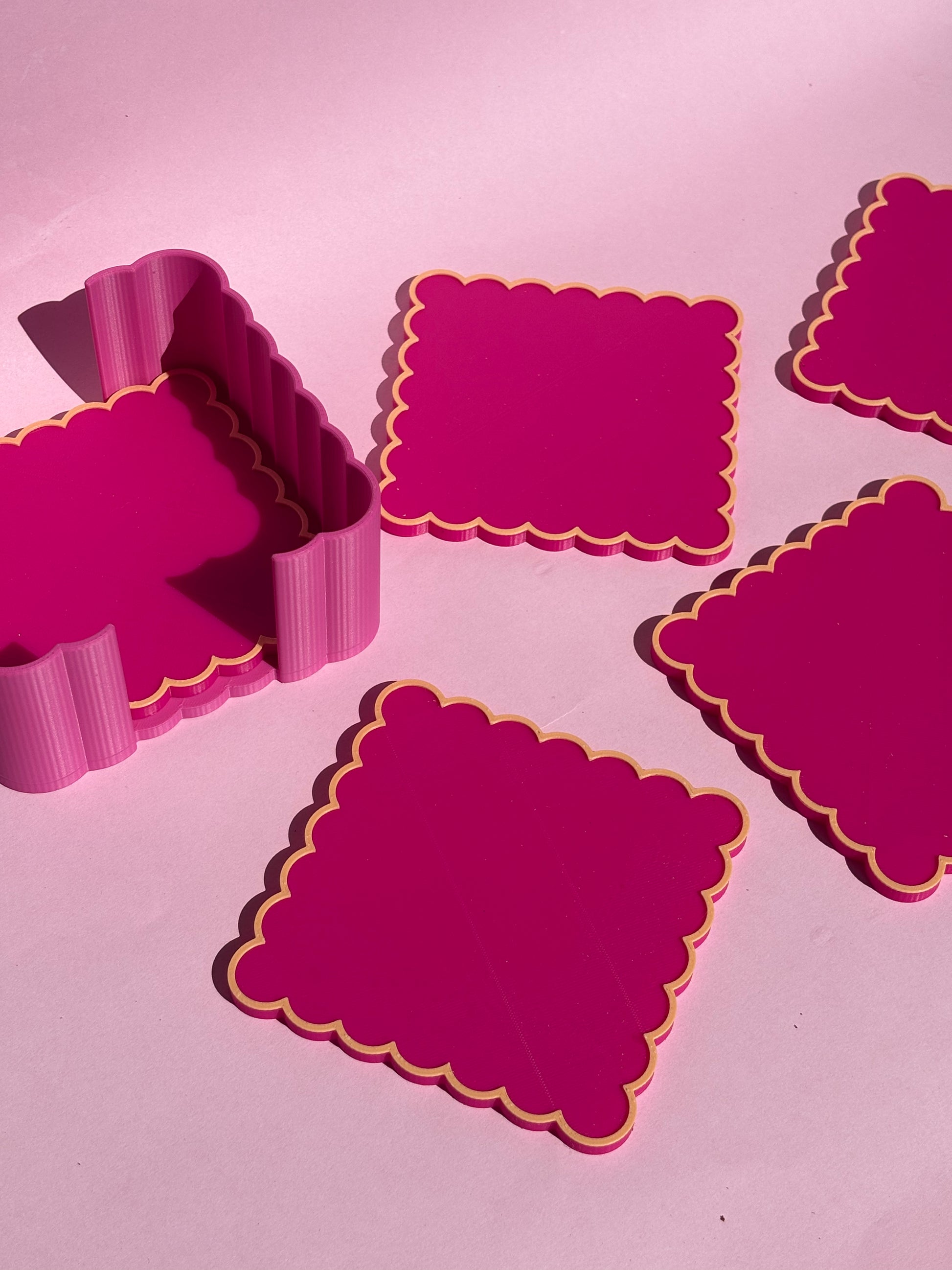 Square Scalloped Drink Coasters
