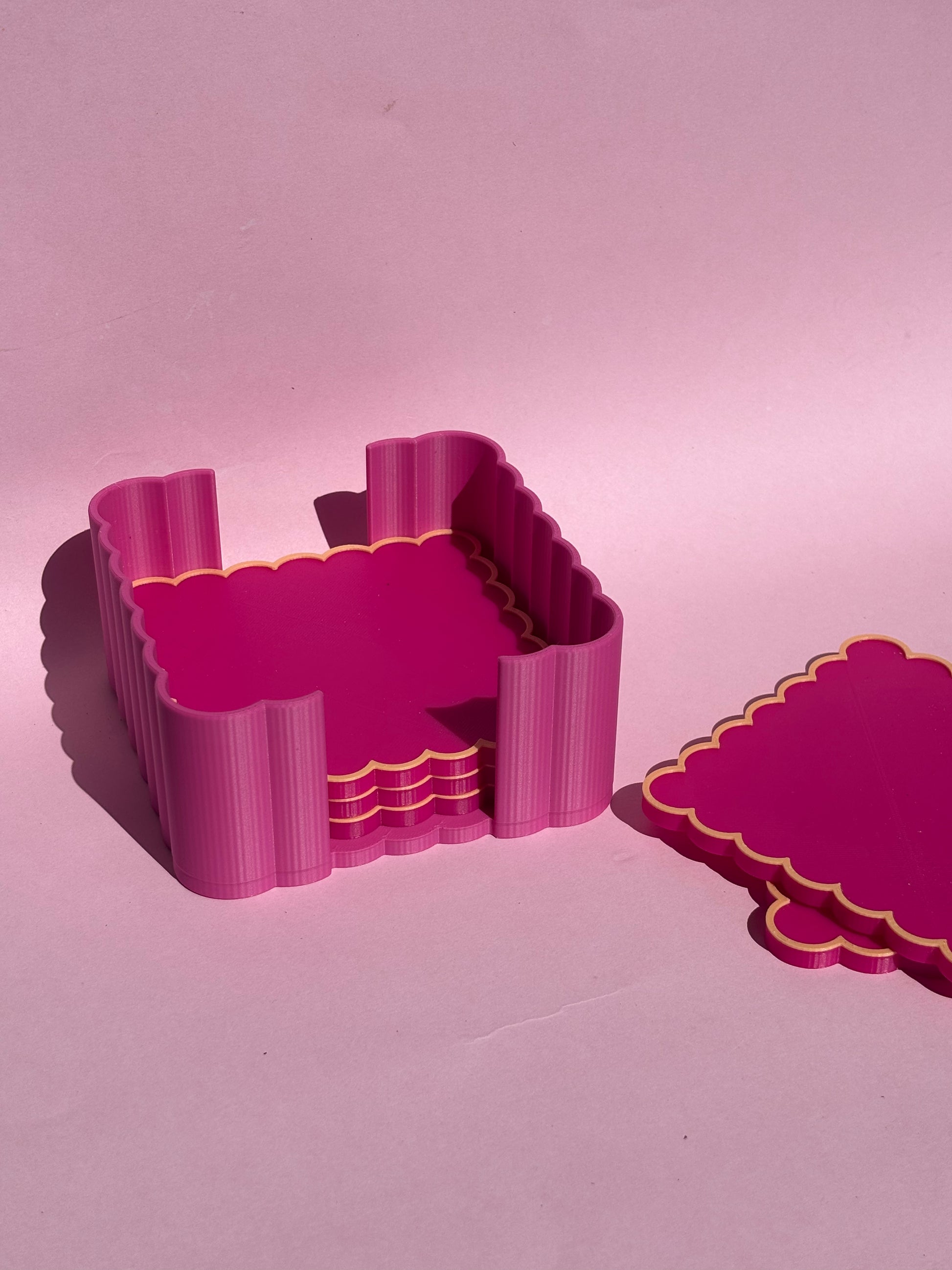 Square Scalloped Drink Coasters