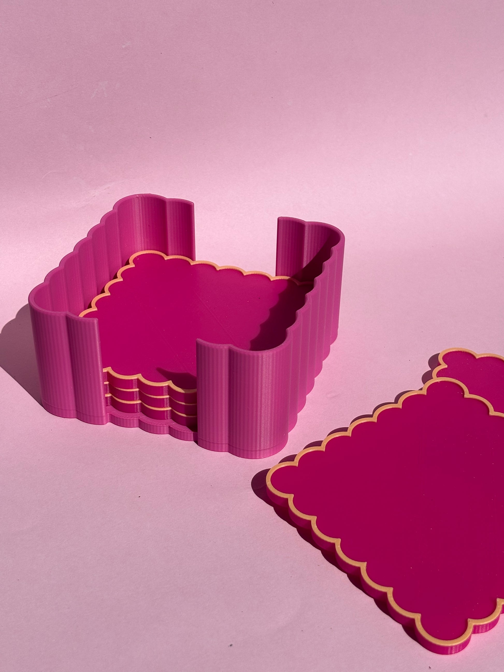 Square Scalloped Drink Coasters