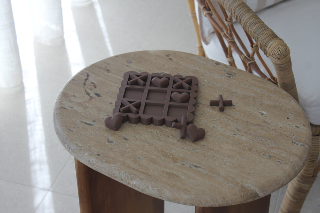 Scalloped Chocolate Brown Noughts and Crosses