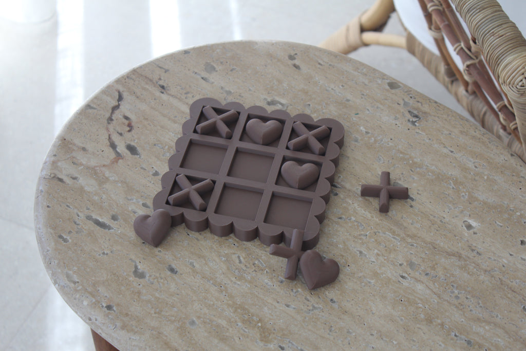 Scalloped Chocolate Brown Noughts and Crosses
