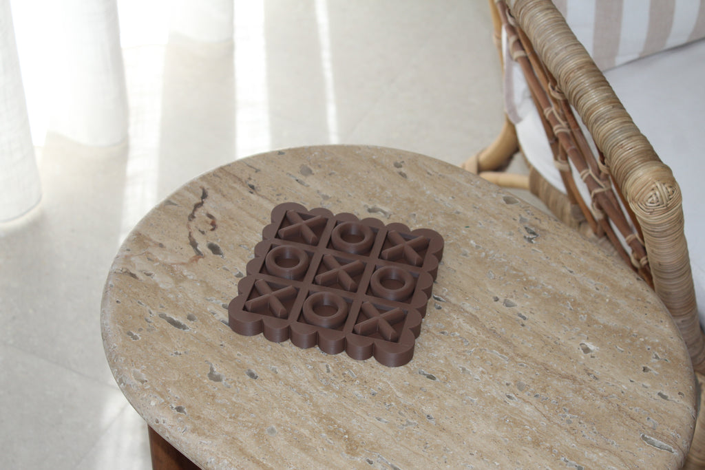 Scalloped Chocolate Brown Noughts and Crosses