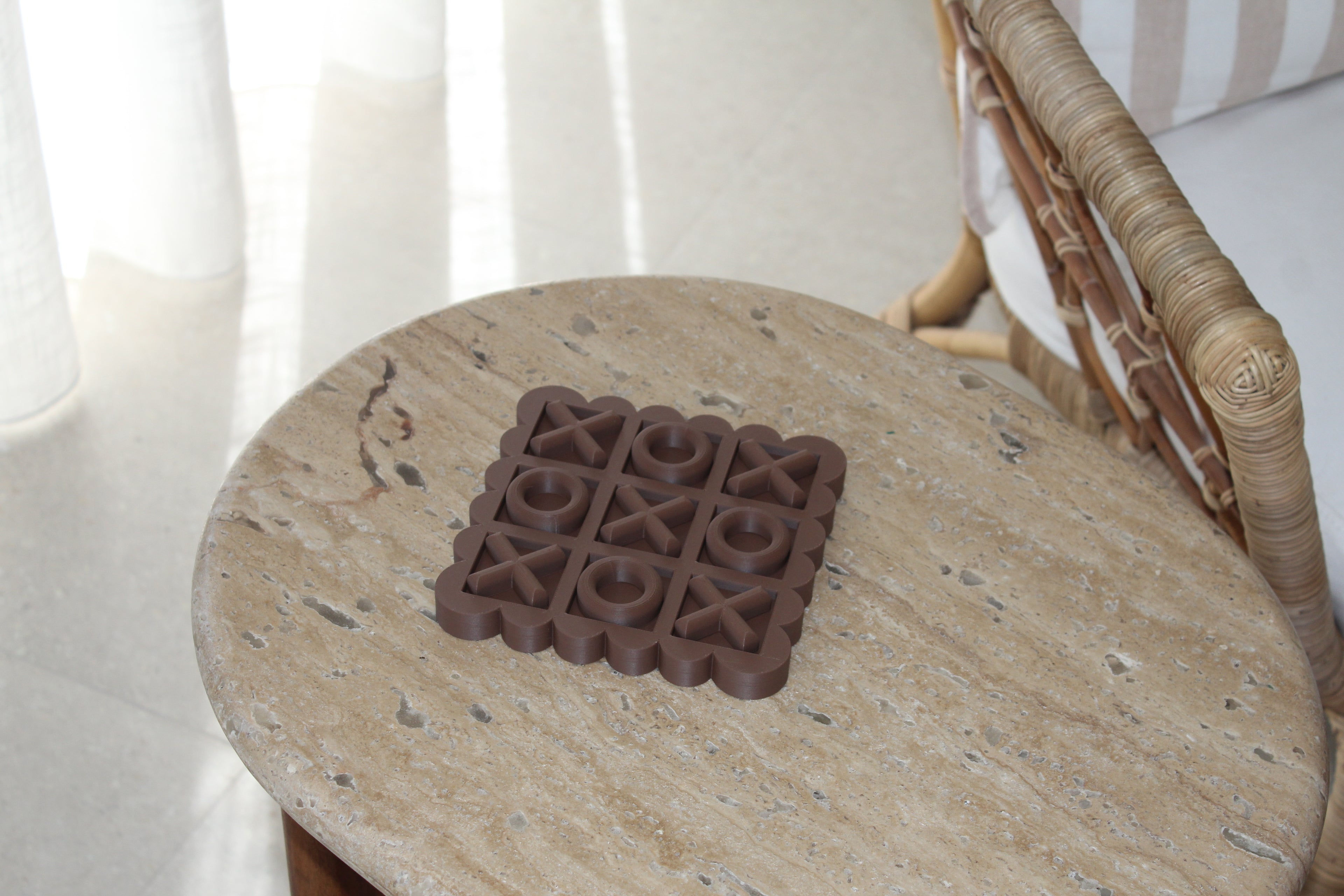 Scalloped Chocolate Brown Noughts and Crosses