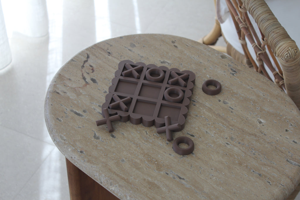 Scalloped Chocolate Brown Noughts and Crosses