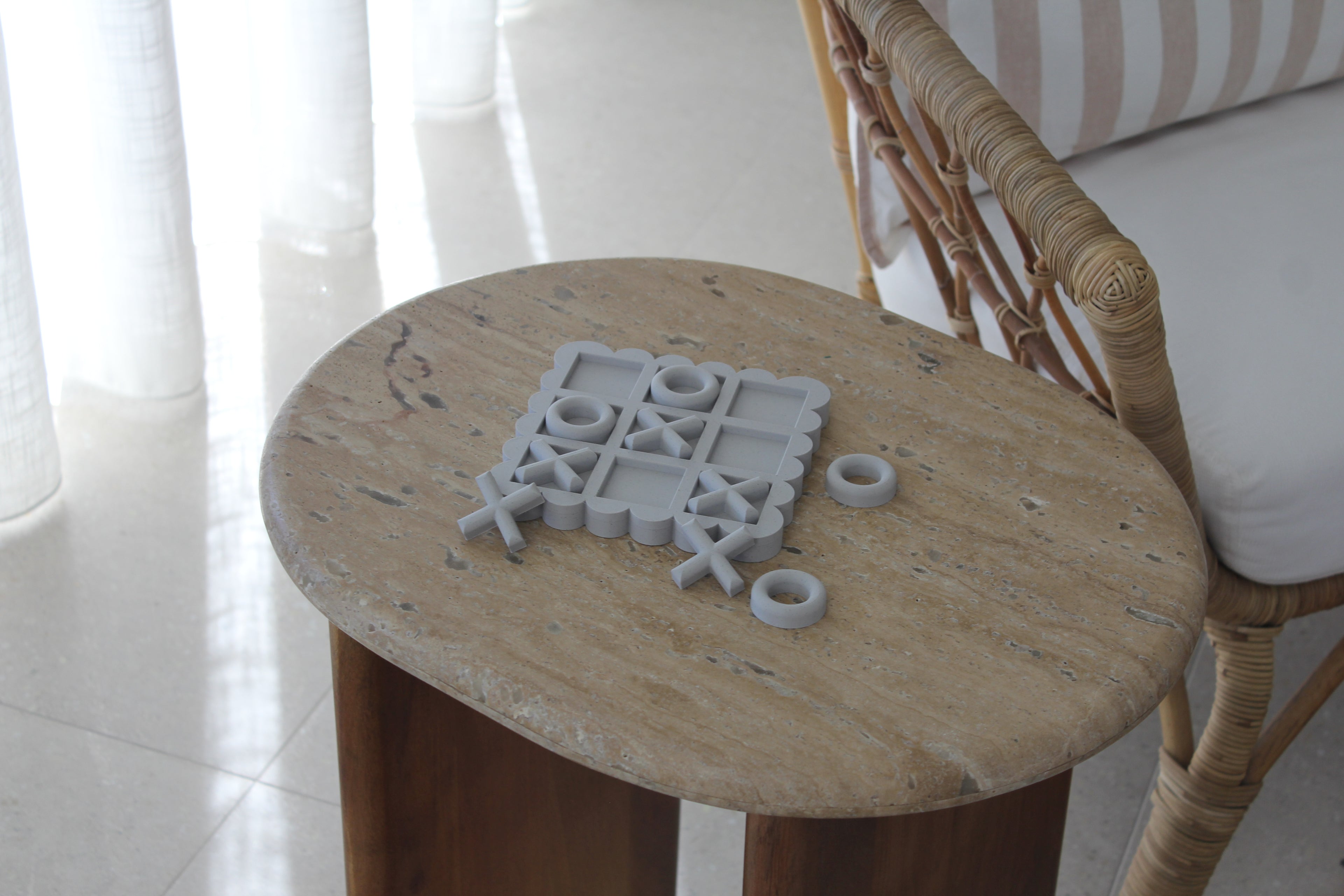 Scalloped Stone Look Noughts and Crosses
