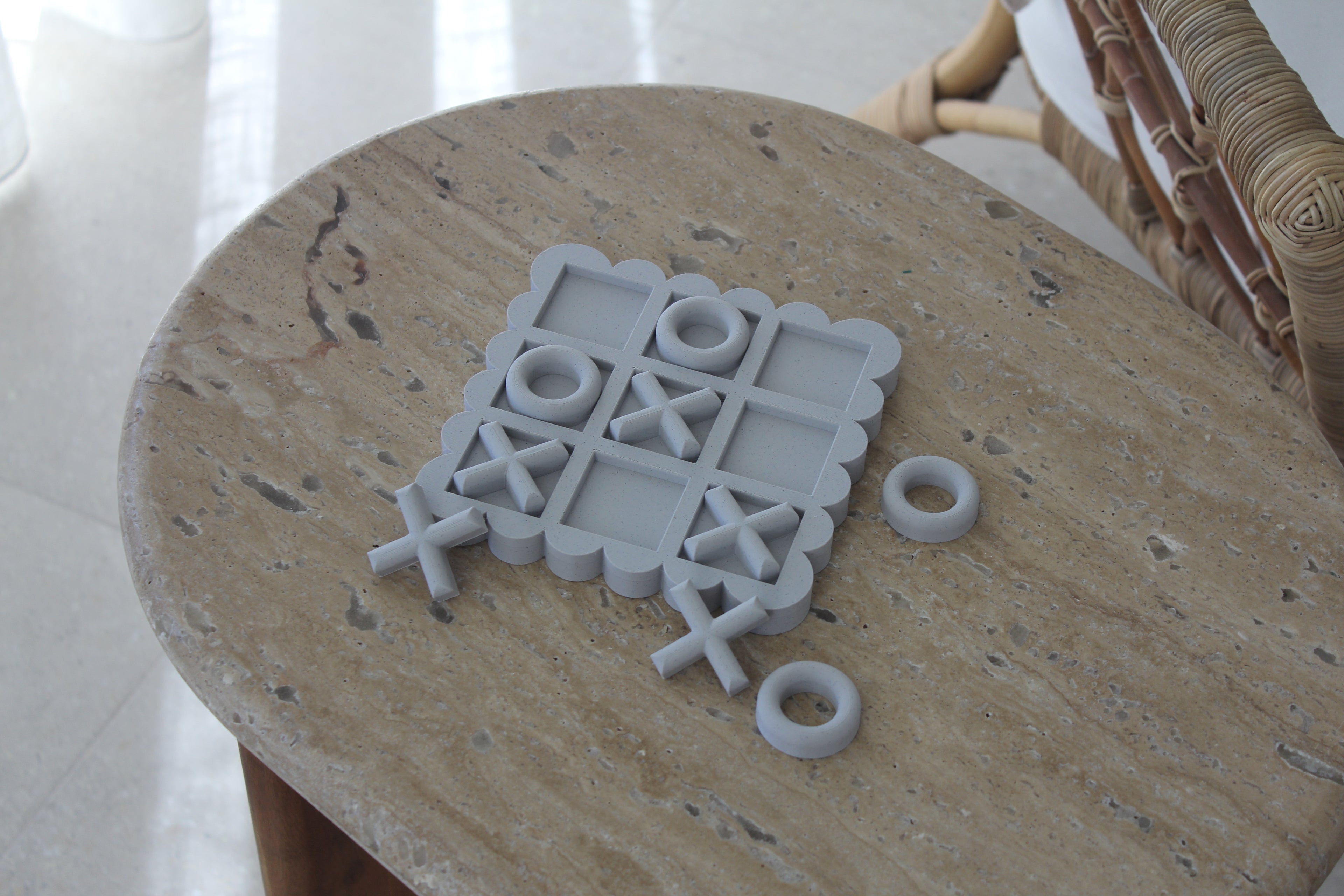 Scalloped Stone Look Noughts and Crosses