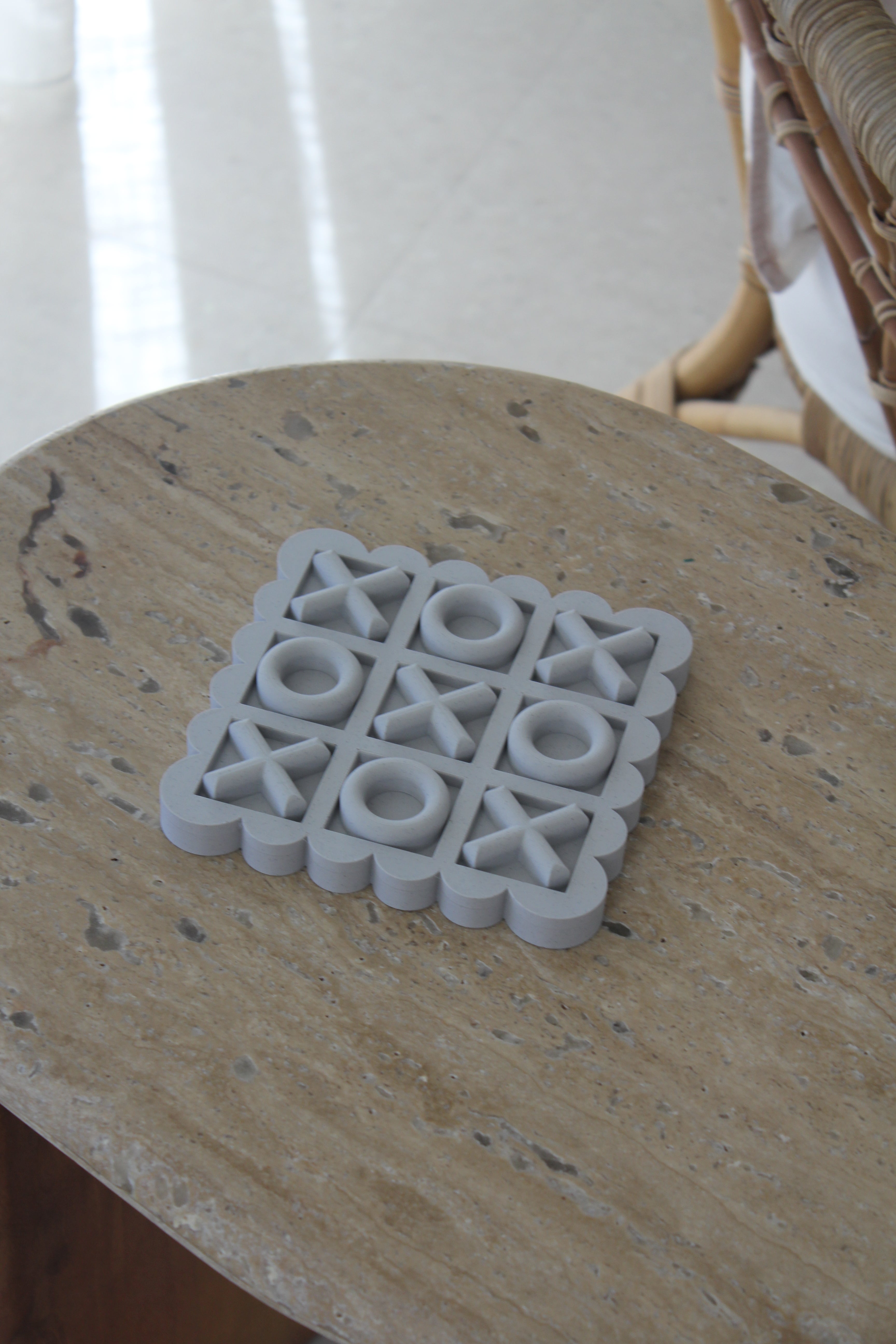 Scalloped Stone Look Noughts and Crosses