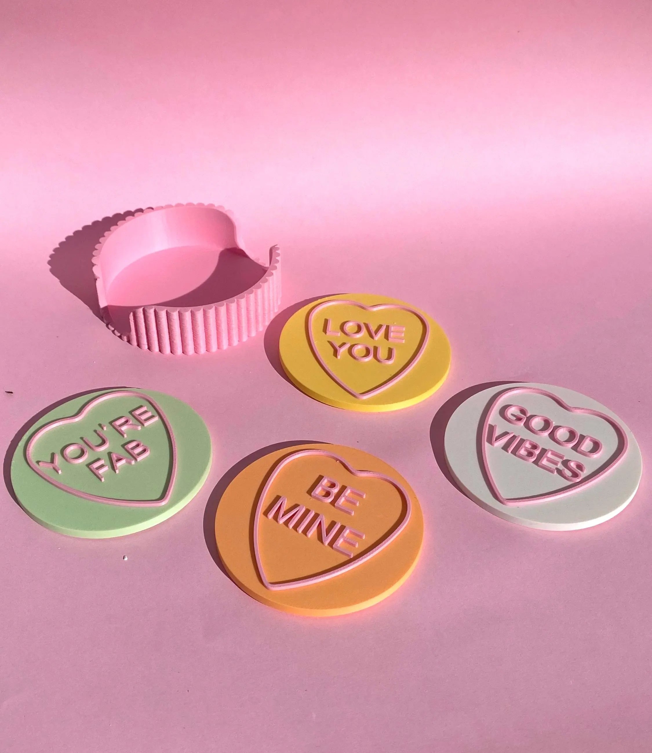 Conversation Hearts Coaster - Set of 4