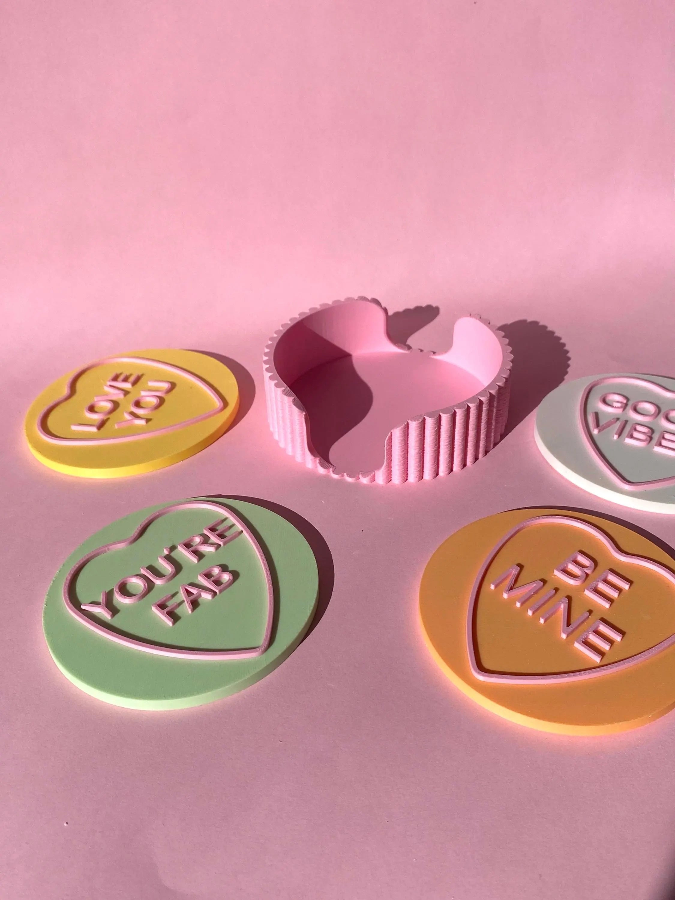 Conversation Hearts Coaster - Set of 4